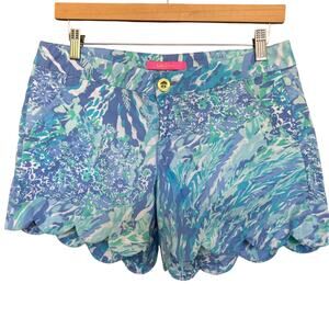 Women's Lily Pulitzer Buttercup Stretch Shorts Scalloped Hem Size 4